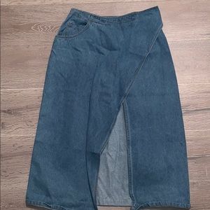 vintage denim wrap around skirt
